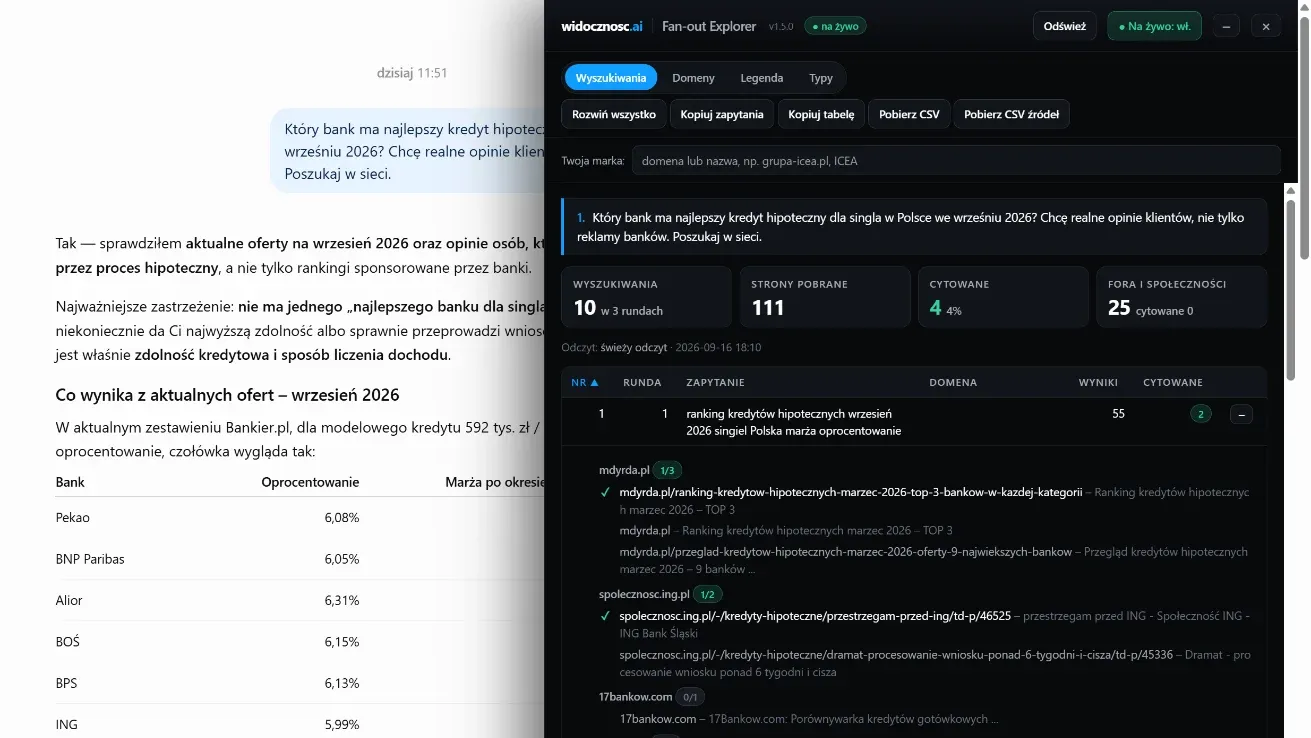 Czego ChatGPT szuka w sieci, zanim Ci odpowie – Fan-out Explorer na polskich zapytaniach